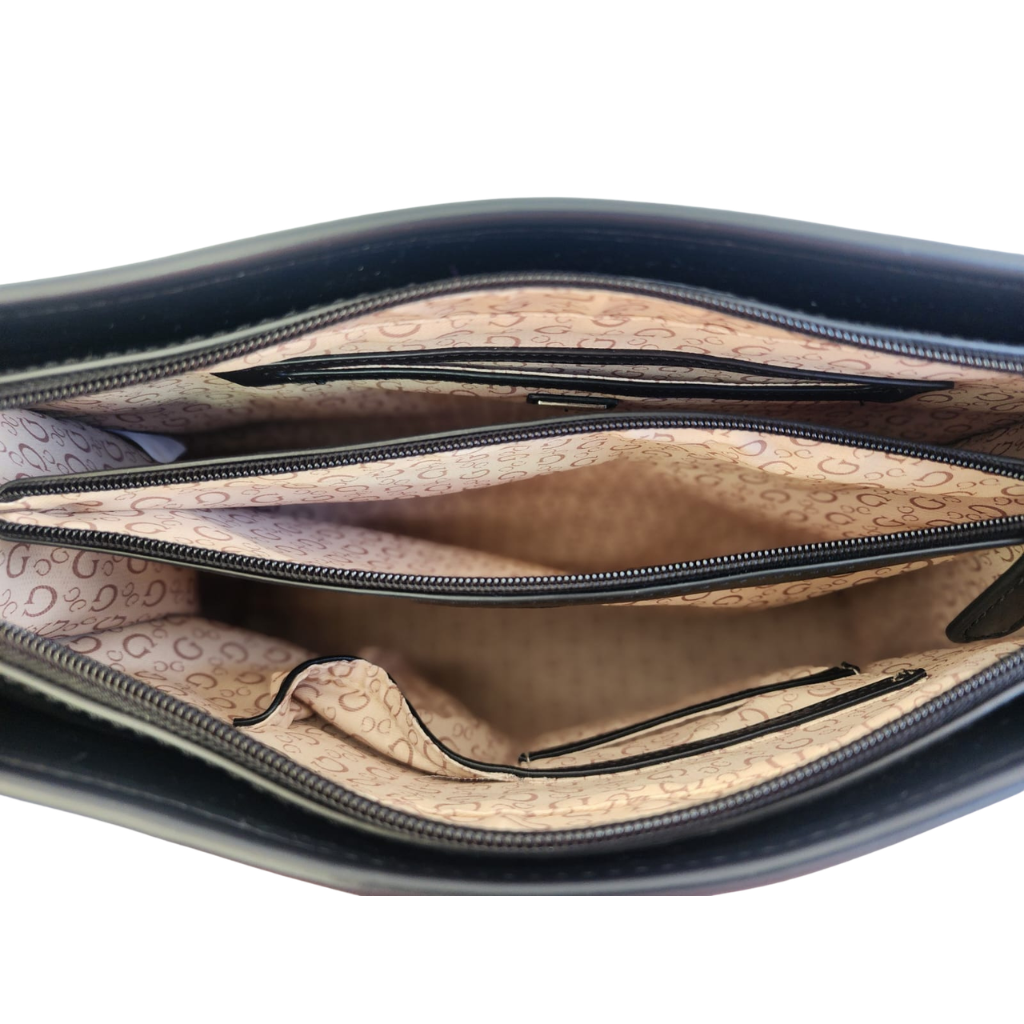 Bolsa Guess tote monograma negro con asas largas