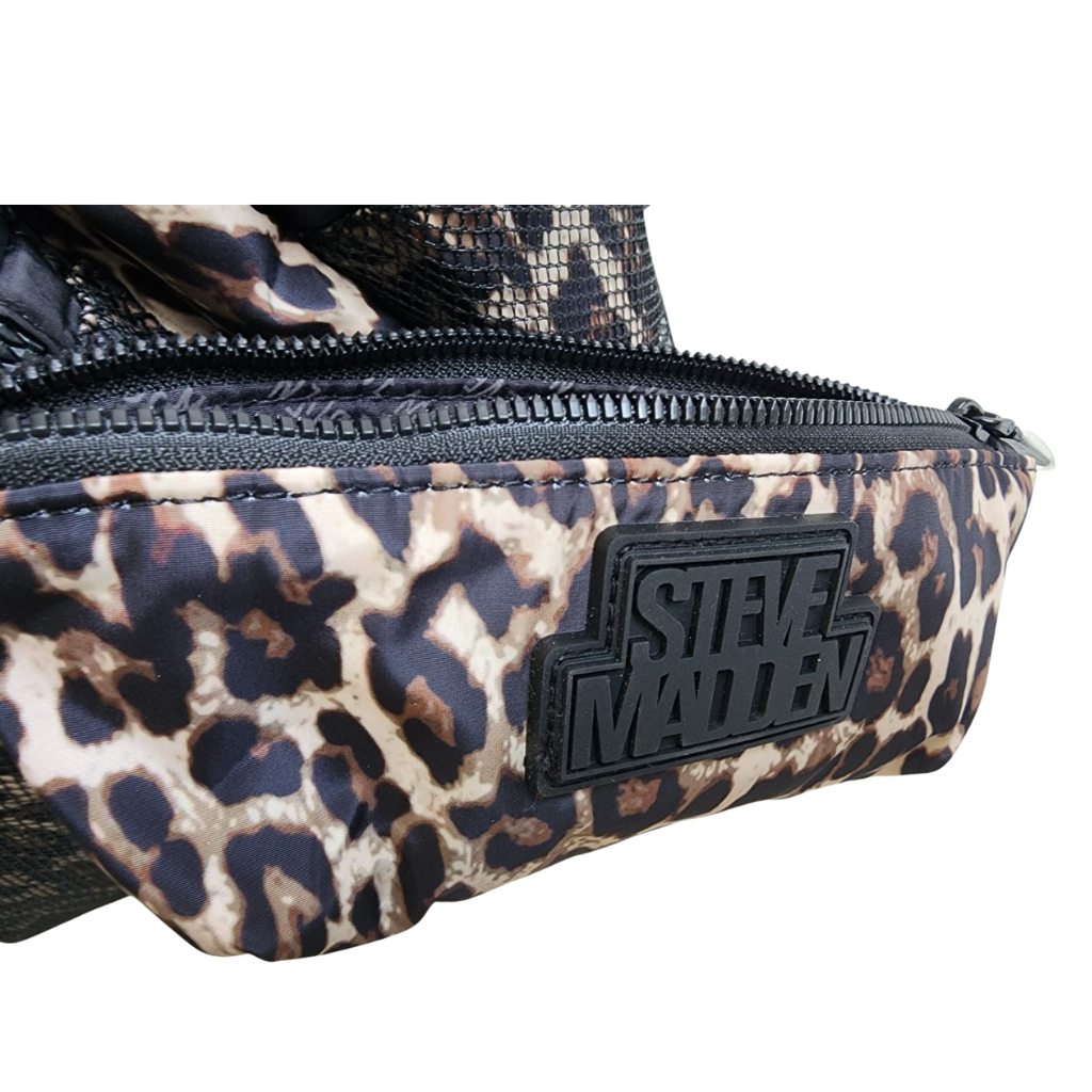 Mochila Steve Madden original animal print con estuche